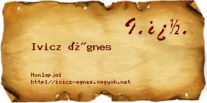 Ivicz Ágnes névjegykártya
