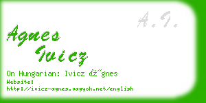 agnes ivicz business card